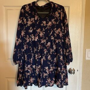 Dark Navy blue floral